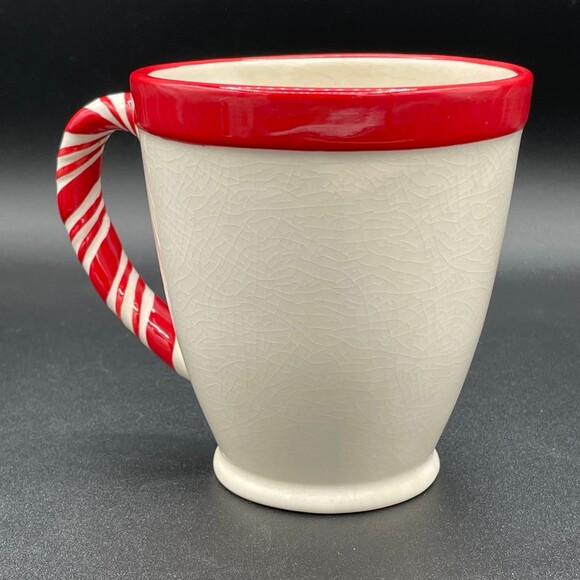 Vintage Hallmark Coffee Tea Cocoa Snowman Mug Candy Cane Handle Buttons Scarf - Picture 4 of 8